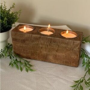 Carved Wood Three Hole Sugar Mold